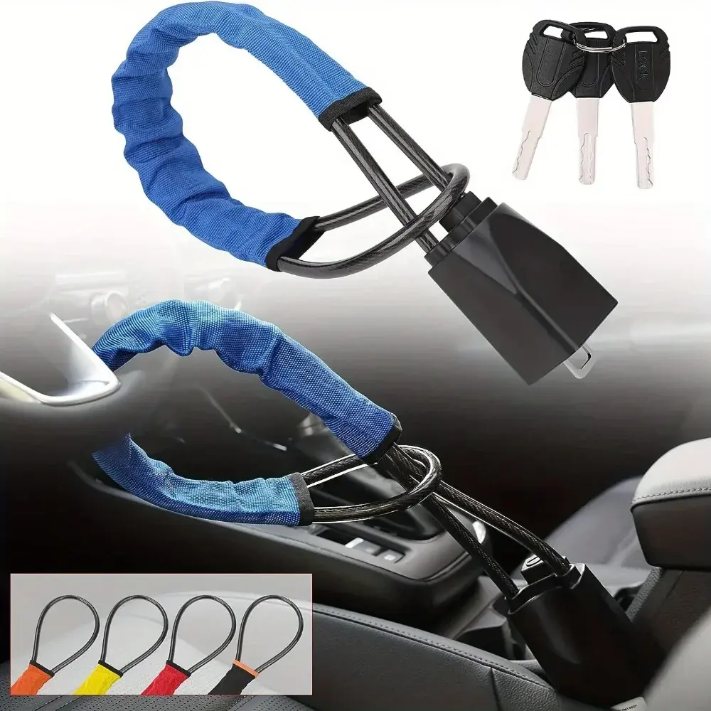 Ruiletong Reinforced Cable Car Steering Wheel Lock - Automotive Security Deterrent
